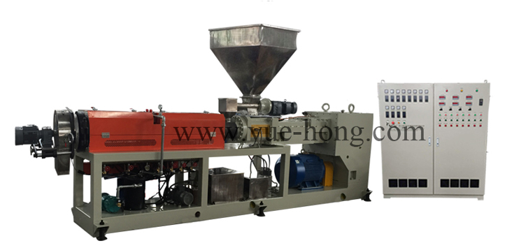 PVC75,、90,、110,、130 simple set parallel metamaterial double-screw extrusion granulate production line